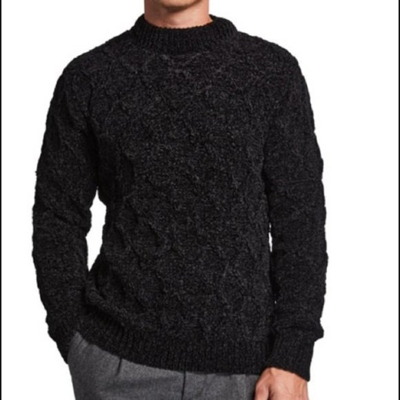 Scotch & Soda Other - Scotch & Soda | Chenille Chunky Cable Knit Pullover Crewneck Sweater Black Large